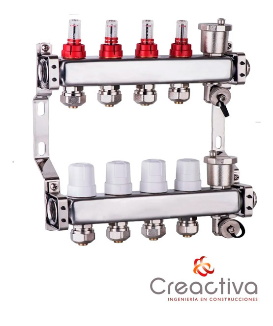 COLECTOR DE 4 CIRCUITOS ACERO INOXIDABLE