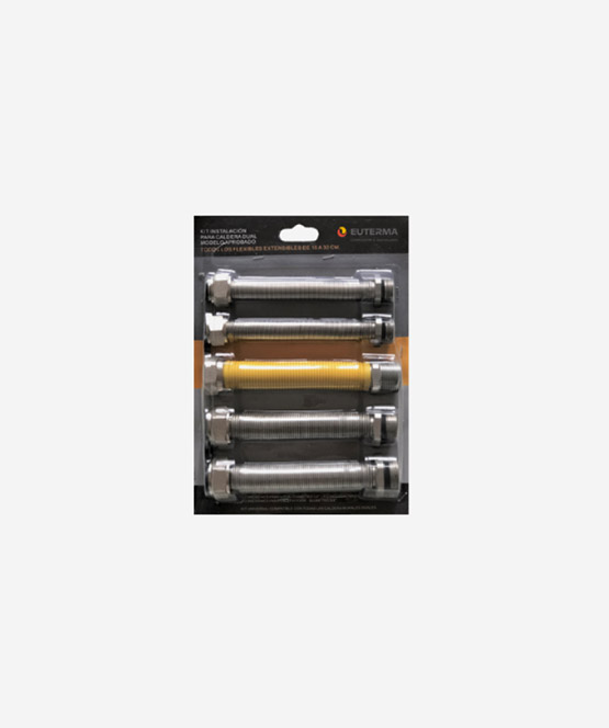Kit Conexiones Flexibles Euterma DS de acero inoxidable