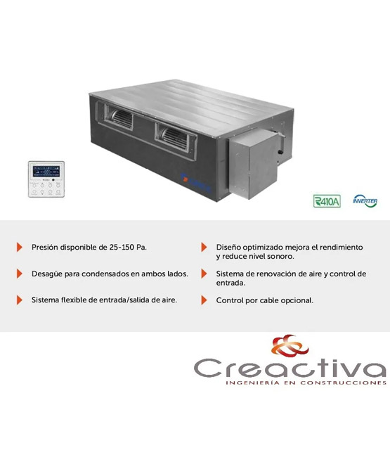 Condensadora Y Evaporadora Conducto Inverter 12000 Kcal