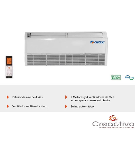 Condensadora Y Evaporadora Piso Techo Inverter 12000 Kcal